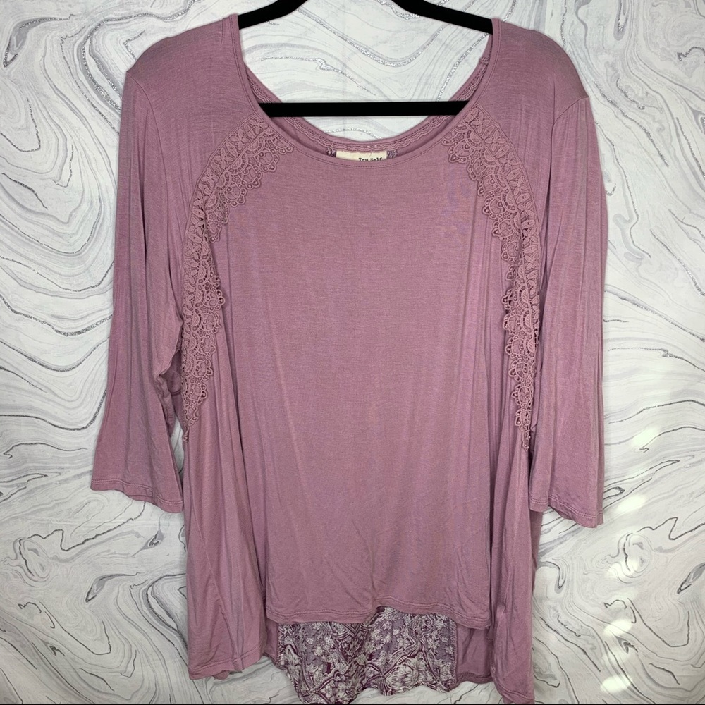 Tru Self Tie Back Long Sleeve Top 2XL